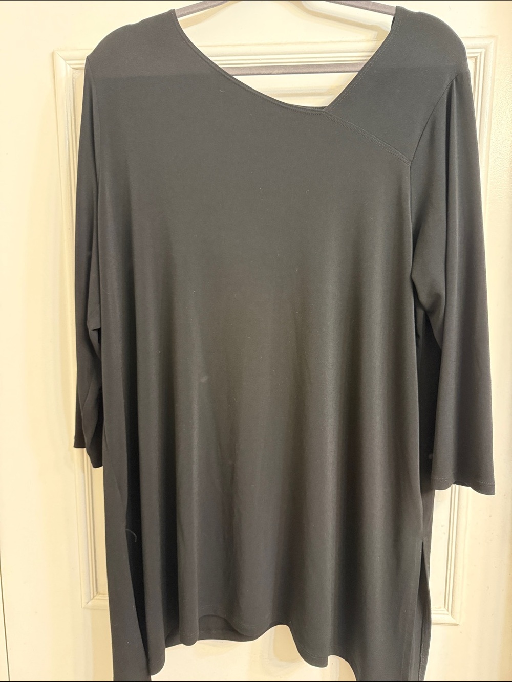 Women's Black Long Sleeve Tunic Top
